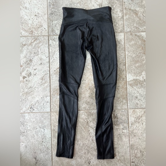 SPANX Faux Leather Moto Black Leggings, size Small - Picture 13 of 13
